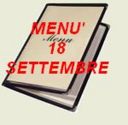 Menù per il 18 settembre