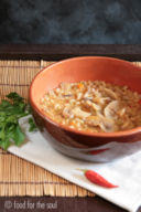 Zuppa di cereali misti con funghi e citronella