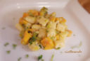 Gnocchetti all'acqua di farina di ceci in salsa di porri e zucca