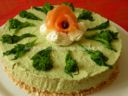 Cheesecake salato con cime di rapa e salmone affumicato