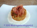 Mini gateaux di patate su fonduta di crescenza al cren