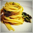 Carbonara con Asparagi Violetti