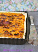 Quiche con zucca, porri e noci pecan e l'olio della Basilicata