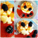 Tartare di frutta con salsa di fragole