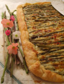 Torta rustica di finta sfoglia (alla ricotta) con asparagi e mascarpone