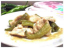 BOCCONCINI DI POLLO CON PEPERONI FRIGGITELLI E CREMA DI OLIVE