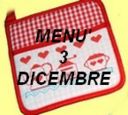Menù per il 3 dicembre
