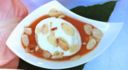 Ile flottante con coulis alle pesche