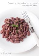 Io&Cukò: gnocchetti sardi al Lambrusco con menta e mirtilli