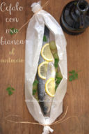 Cefalo con uva bianca al cartoccio
