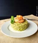 Risotto con gamberoni e pesto