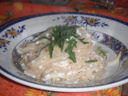 Linguine con ricotta di bufala, limone e rucola