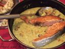 Salmone dorato in padella con cozze al curry!!!