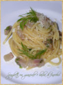 Spaghetti con guanciale e barba di finocchio