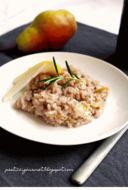 Risotto con pere al vino rosso