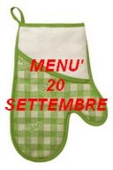 Menù per il 20 settembre