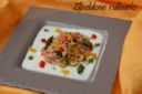 Insalata di farro su crema di mozzarella di bufala