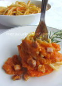 bucatini con zucca e speck