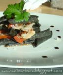 Penne al nero di seppia con ragout di orata - Sepia penne with  Sea bream's ragout