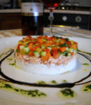 Torretta di salmone,ricotta e verdure croccantii