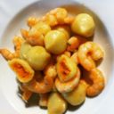 Gnocchi di patate ripieni di zucca con mazzancolle