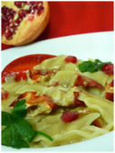 PASTA CON ASTICE E MELAGRANA PROFUMATA ALLO ZENZERO