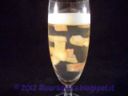 Aspic di prosecco e pesche con latte di cocco