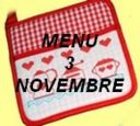 Menù per il 3 novembre