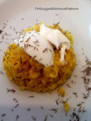 Risotto con zafferano, burrata e timo