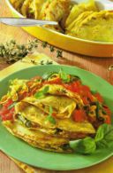 Crèpes con ricotta e verdure.