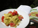 Ravioli ai Carciofi con pane alle erbe e Pomodori Pachino