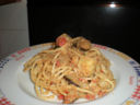 Spaghetti con Melanzane e Pane Fritto