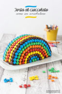 Torta al cioccolato, come un arcobaleno