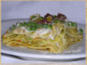 Lasagna con verdure, salsiccia e scamorza