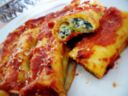 Cannelloni di crespelle con ricotta e spinaci al sugo di salsiccia