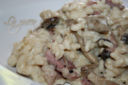 Risotto cremoso ai funghi chiodini e pancetta