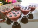 Mousse di cioccolato con mirtilli