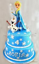 Torta decorata  Frozen cake Disney: Elsa e OLaf in pasta di zucchero