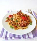 Linguine con calamari e funghi