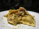 Ravioloni ai Carciofi con Gamberi e l' Oro Verde di Bronte
