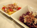 Calamaretti penna con verdure crude