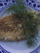 Pollo in crumble di mandorle e finocchietto