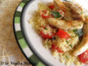 Filetti di pollo con cous cous alla menta e limone