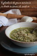 Tagliolini di grano saraceno in brodo su crema di verdure