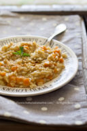 Risotto alla patata dolce rossa e granella di nocciole