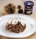 Finto mont-blanc di castagne, cioccolato e crème fraîche