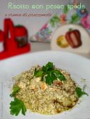 Risotto con pesce spada e crema di prezzemolo