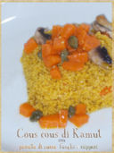 Cous cous di Kamut con passata di zucca, funghi e capperi