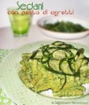 Sedani rigati con pesto di agretti