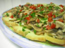 Carpaccio di scamorza e funghi champignons